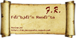 Fábján Renáta névjegykártya